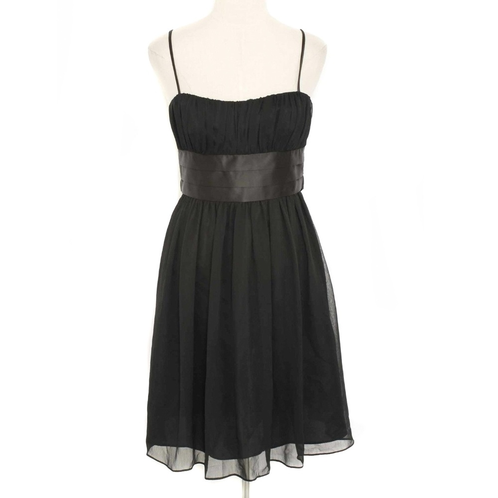 LONDON STYLE Black Chiffon & Satin Tie Back Cocktail Party Dress 8P